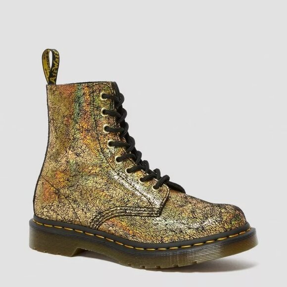 Dr. Martens Shoes - Dr. Martens Cracked Gold 1460 Pascal Lace-Up Boots - NWOT